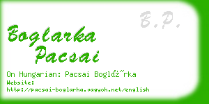 boglarka pacsai business card